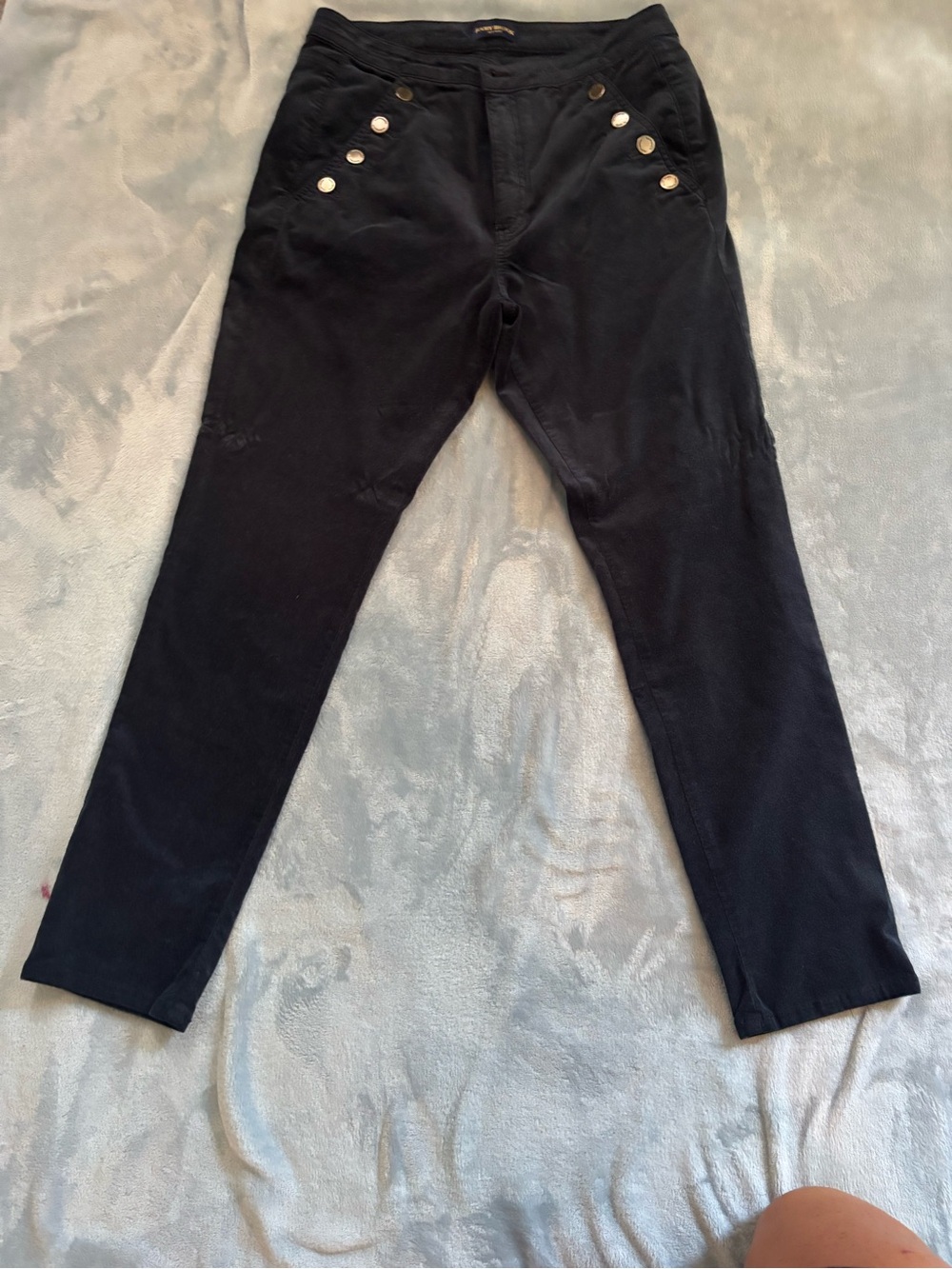 Ramy Brook Black Skinny Jeans with Silver Button Detail